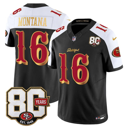  San Francisco 49ers 80th Anniversary Patch Vapor Limited Jersey - Rivalries Edition - Stitched