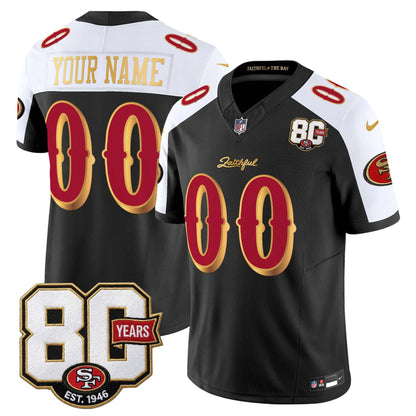San Francisco 49ers 80th Anniversary Patch Vapor Limited Custom Jersey - Rivalries Edition - Stitched