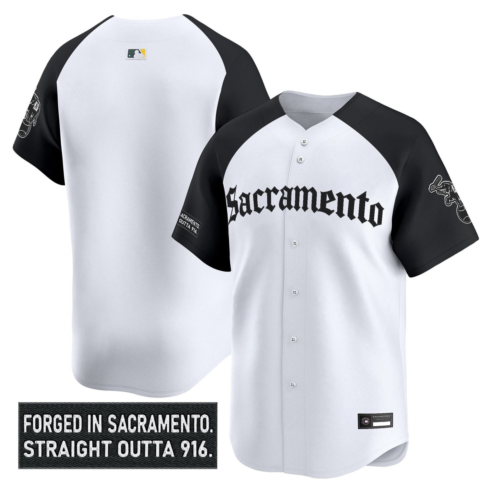 Men's Athletics 'Sacramento Gothic Edition' Vapor Premier Limited Jersey - All Stitched