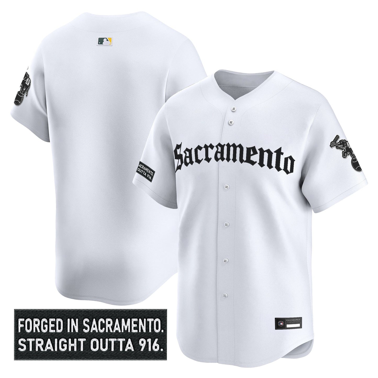 Men's Athletics 'Sacramento Gothic Edition' Vapor Premier Limited Jersey - All Stitched