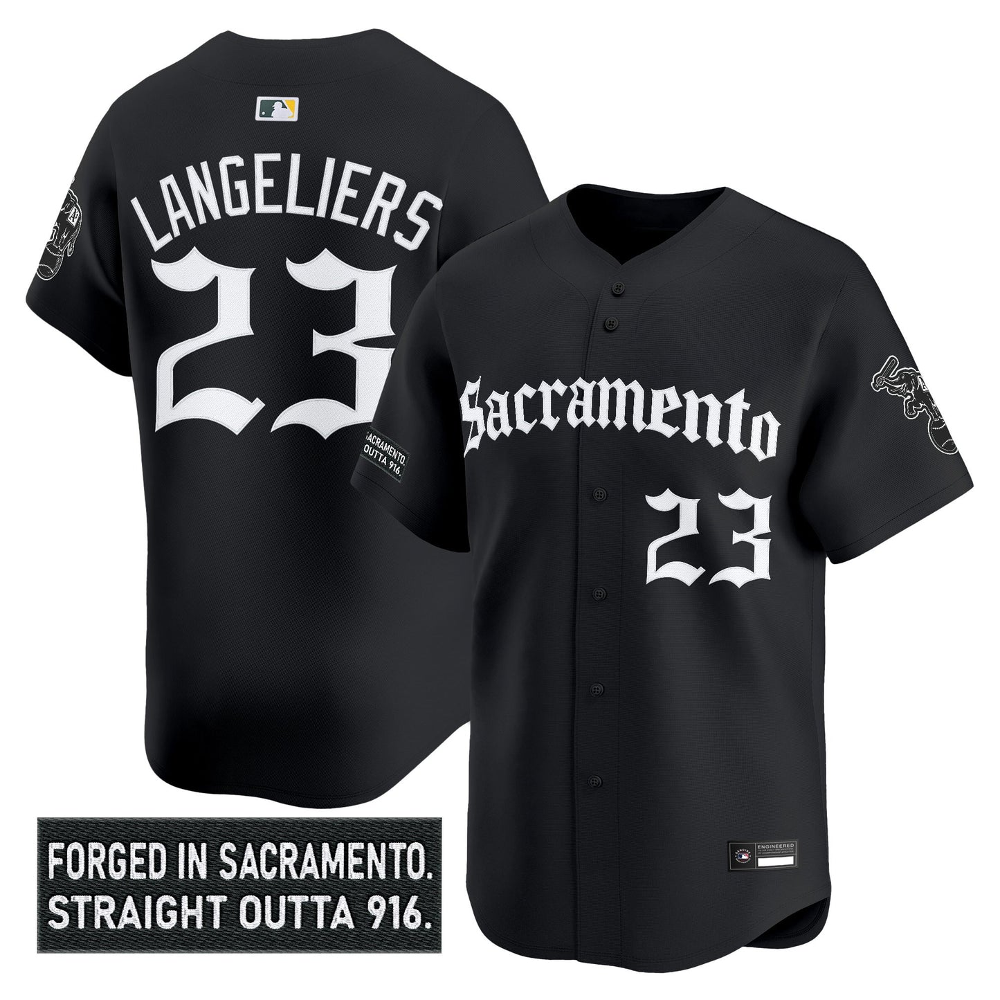 Men's Athletics 'Sacramento Gothic Edition' Vapor Premier Limited Jersey - All Stitched