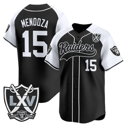 Las Vegas Raiders 65th Anniversary Patch Vapor Baseball Jersey - All Stitched