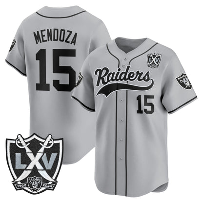Las Vegas Raiders 65th Anniversary Patch Vapor Baseball Jersey - All Stitched