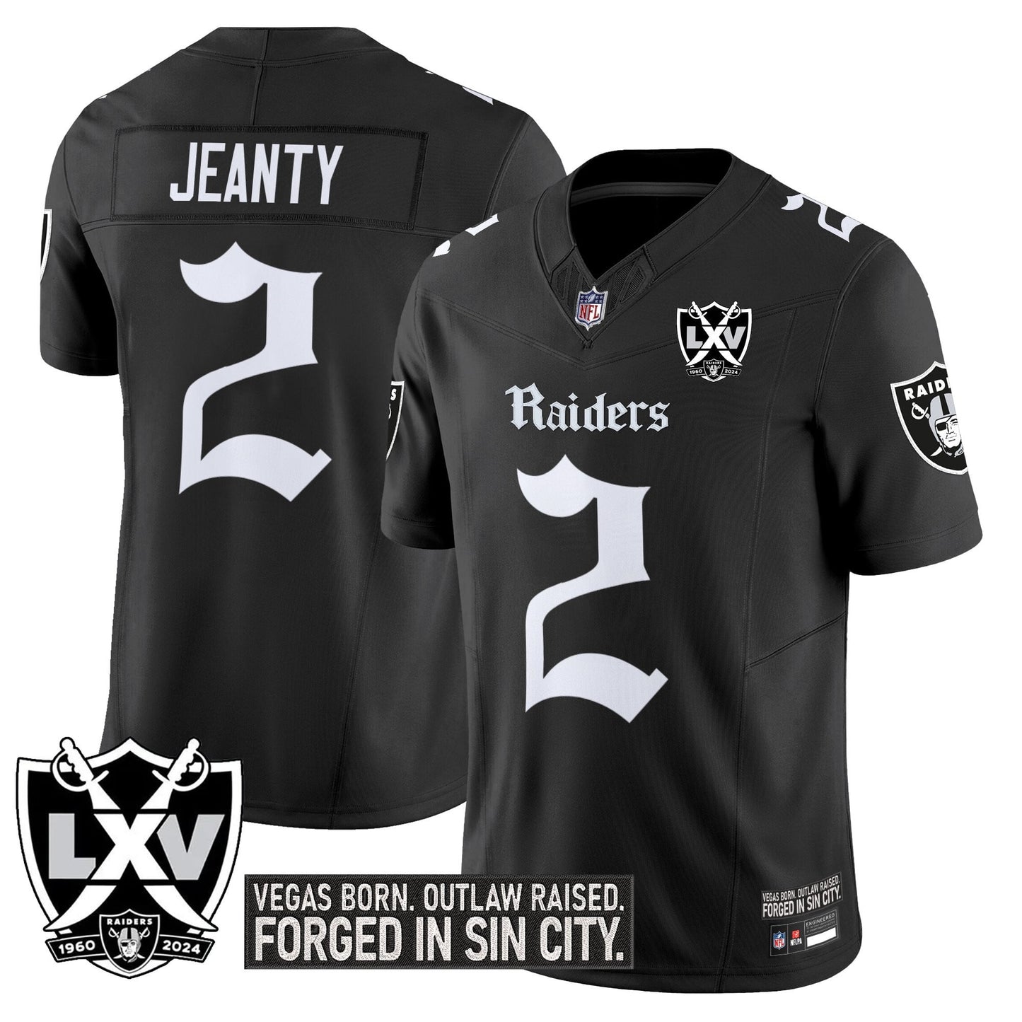 Las Vegas Raiders 'Gothic Sin City Shadows Edition' Vapor Limited Jersey - All Stitched