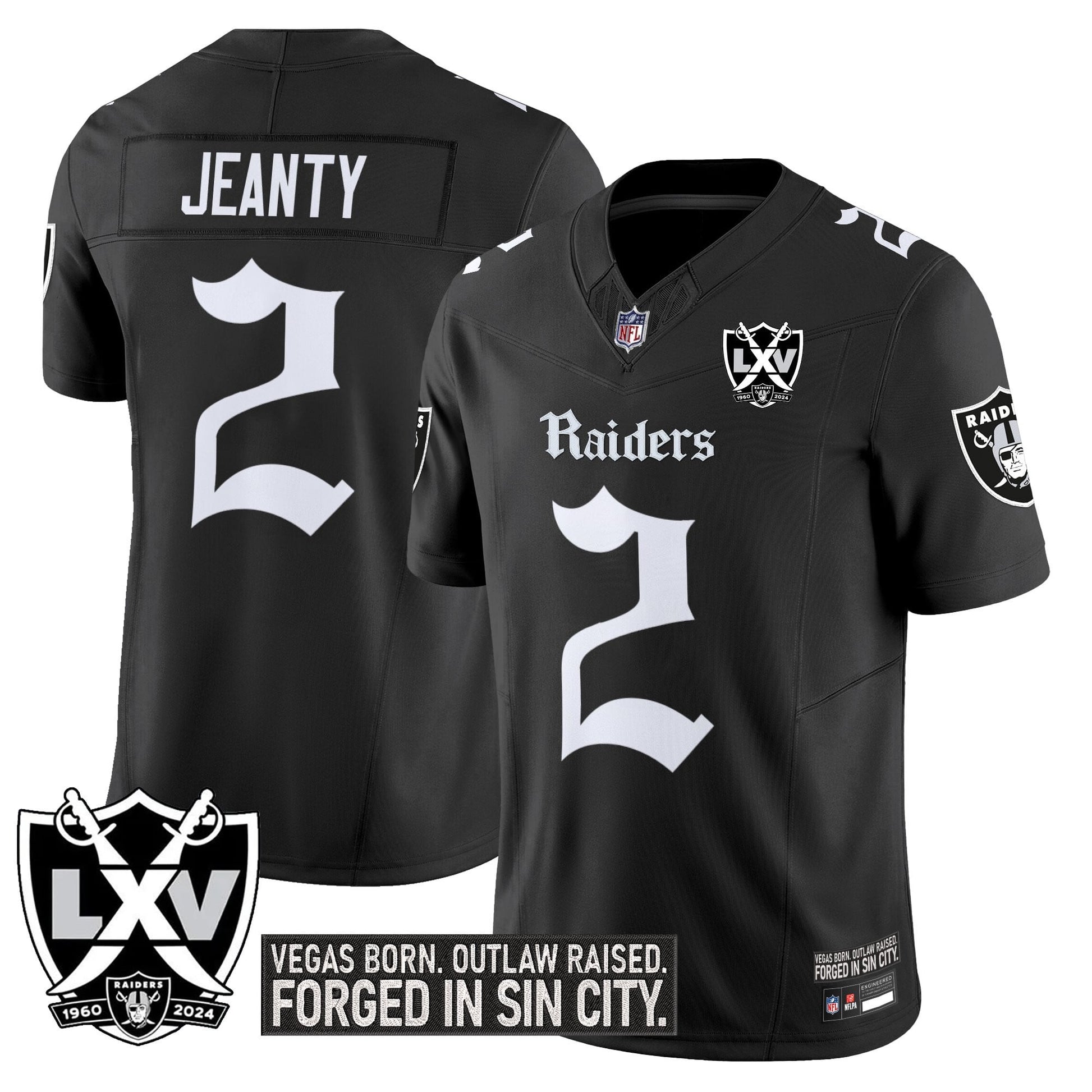 Las Vegas Raiders 'Gothic Sin City Shadows Edition' Vapor Limited Jersey - All Stitched