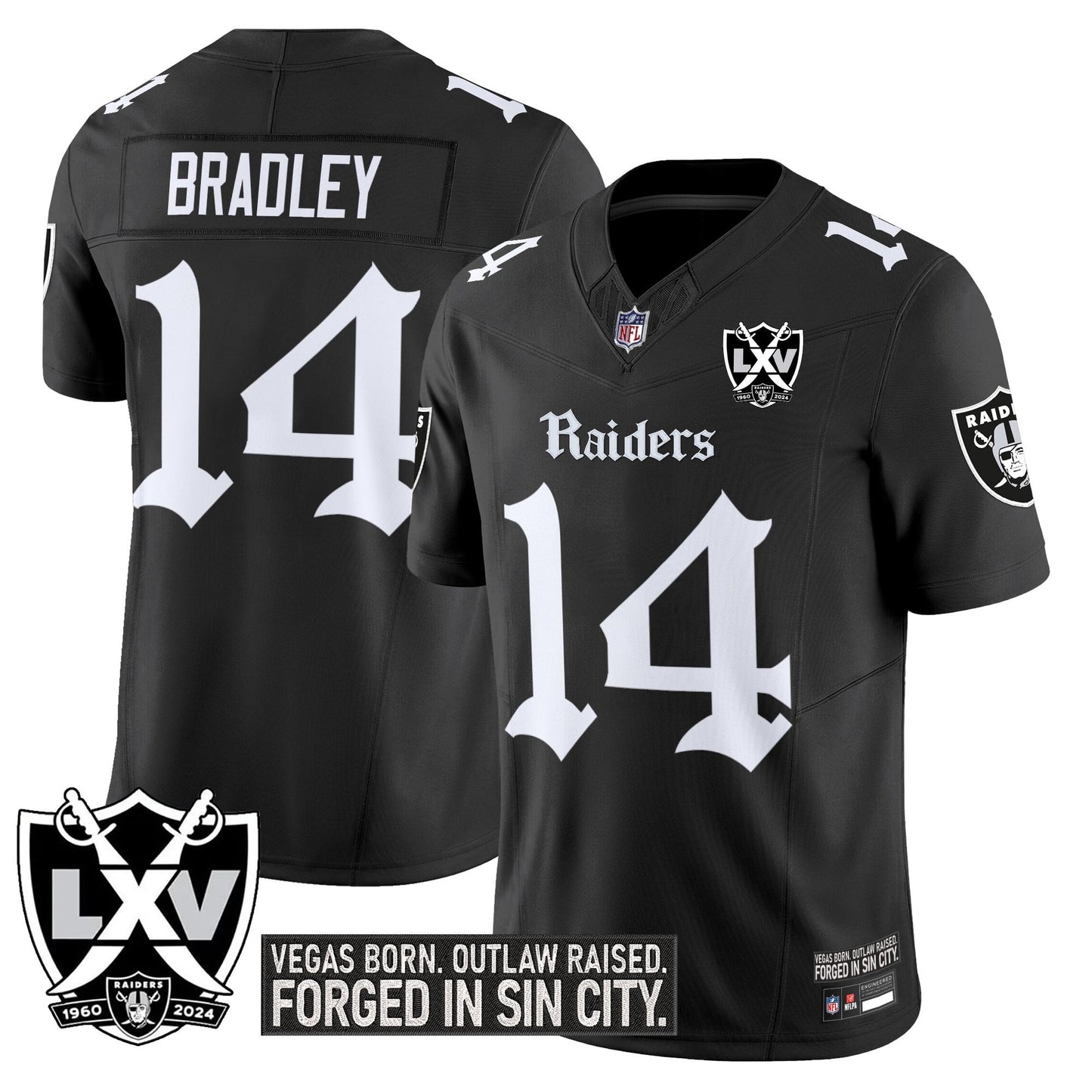 Las Vegas Raiders 'Gothic Sin City Shadows Edition' Vapor Limited Jersey - All Stitched