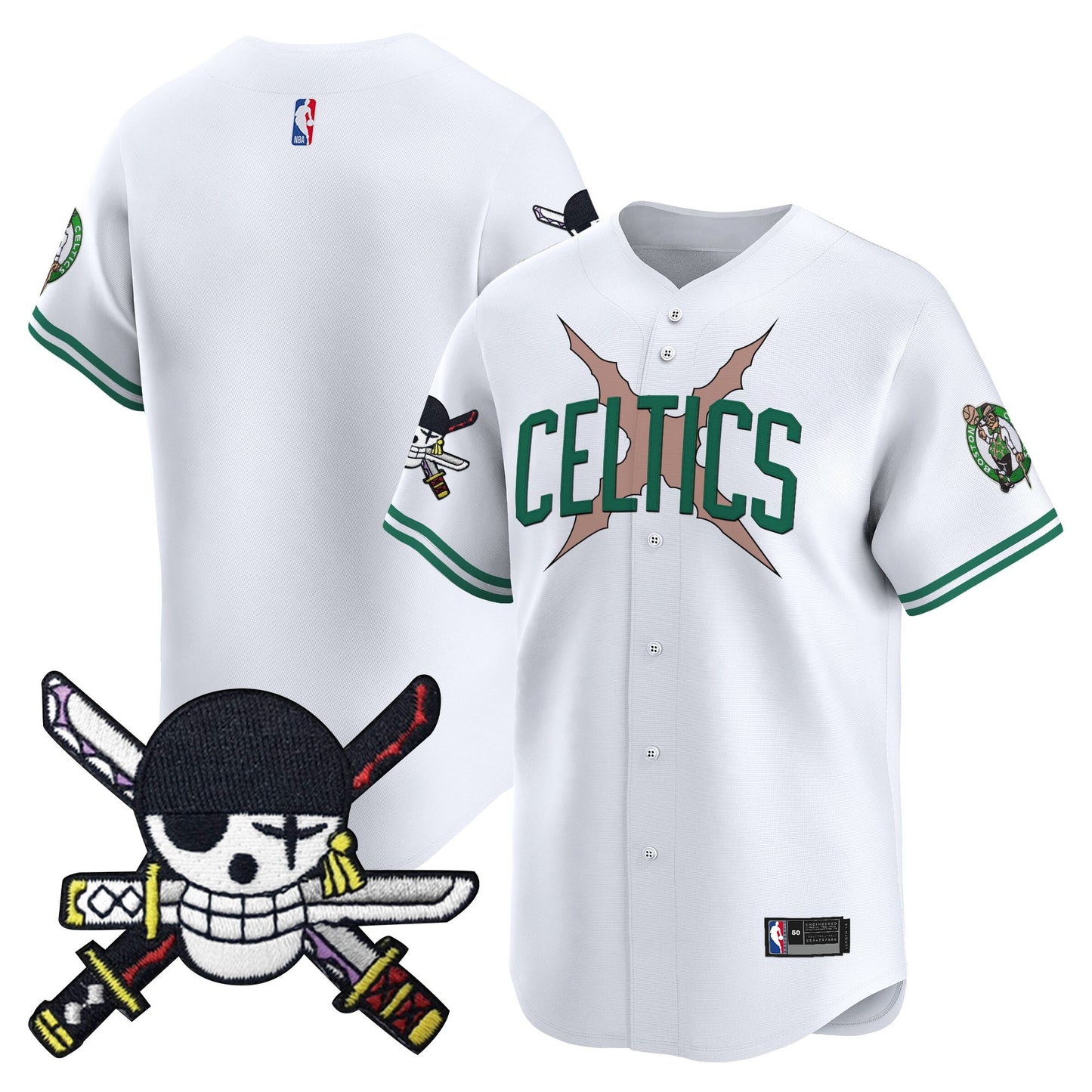 Boston Celtics x  OP Patch Vapor Baseball Jersey - Zoro Edition - Stitched