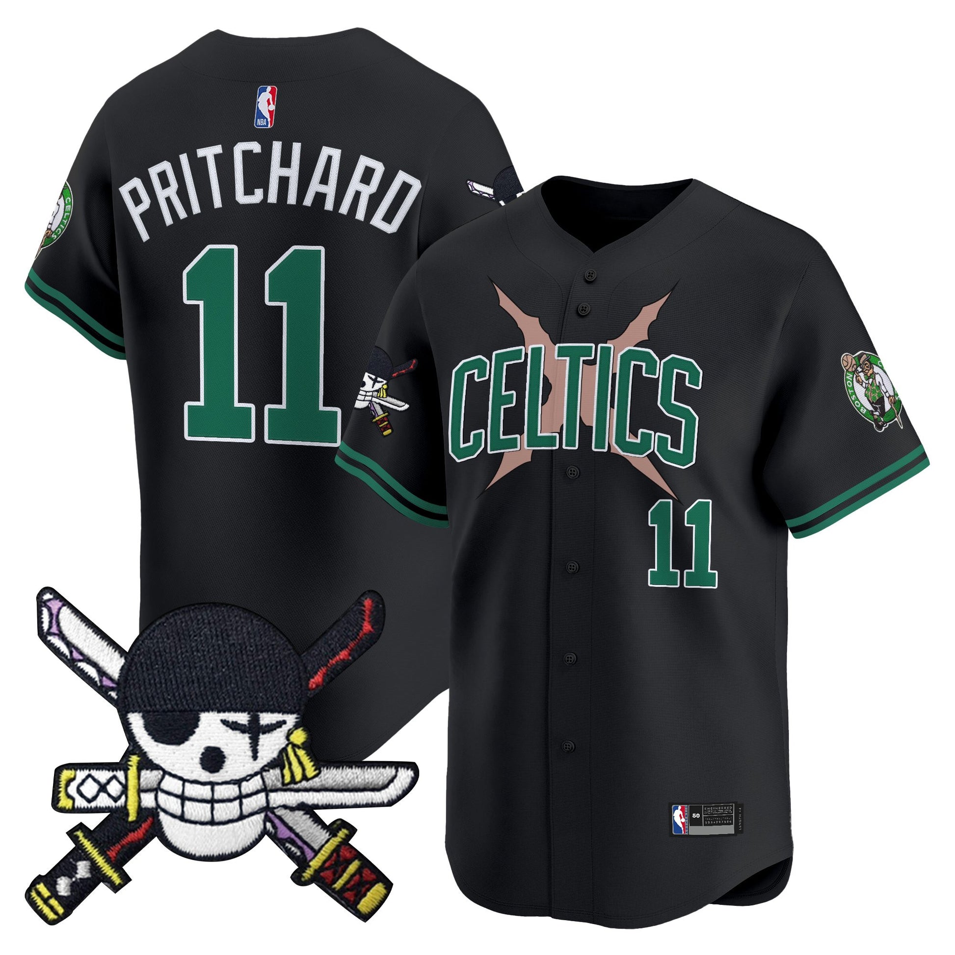 Boston Celtics x  OP Patch Vapor Baseball Jersey - Zoro Edition - Stitched