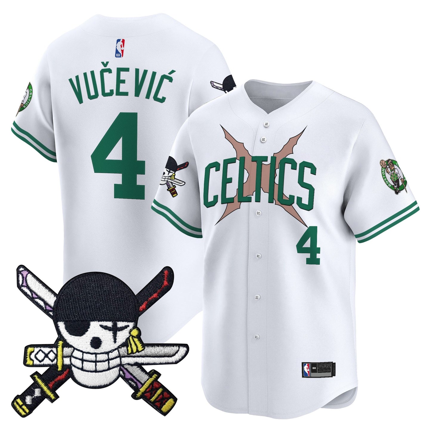 Boston Celtics x  OP Patch Vapor Baseball Jersey - Zoro Edition - Stitched