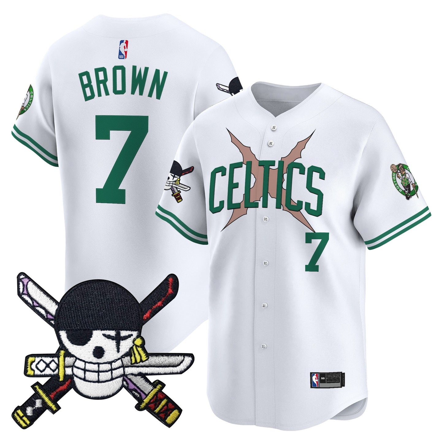Boston Celtics x  OP Patch Vapor Baseball Jersey - Zoro Edition - Stitched
