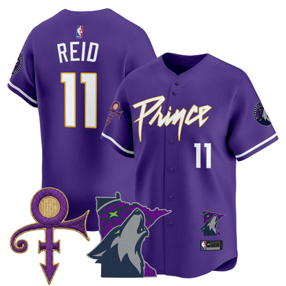 Minnesota Timberwolves Prince Patch Vapor Baseball Jersey - All Stitched
