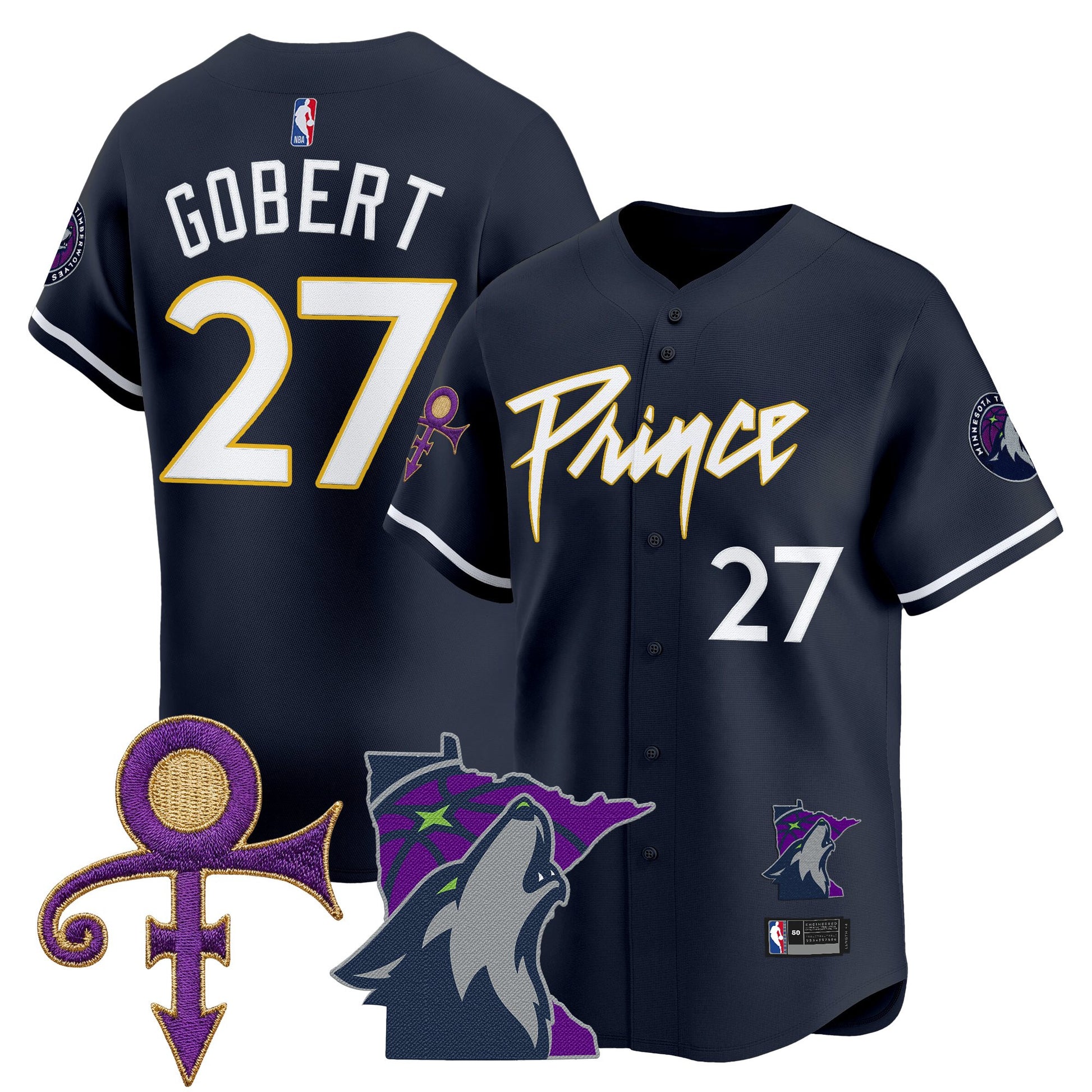 Minnesota Timberwolves Prince Patch Vapor Baseball Jersey - All Stitched