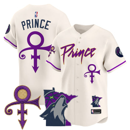 Minnesota Timberwolves Prince Patch Vapor Baseball Jersey - All Stitched