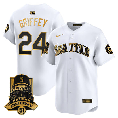 Seattle Mariners Hall-of-Famer Randy Johnson Patch Vapor Premier Limited Jersey - All Stitched