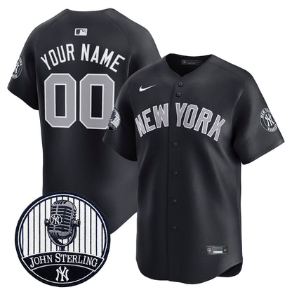 Yankees John Sterling "The Voice of the Yankees" Tribute Patch Vapor Premier Limited Custom Jersey V2 - All Stitched