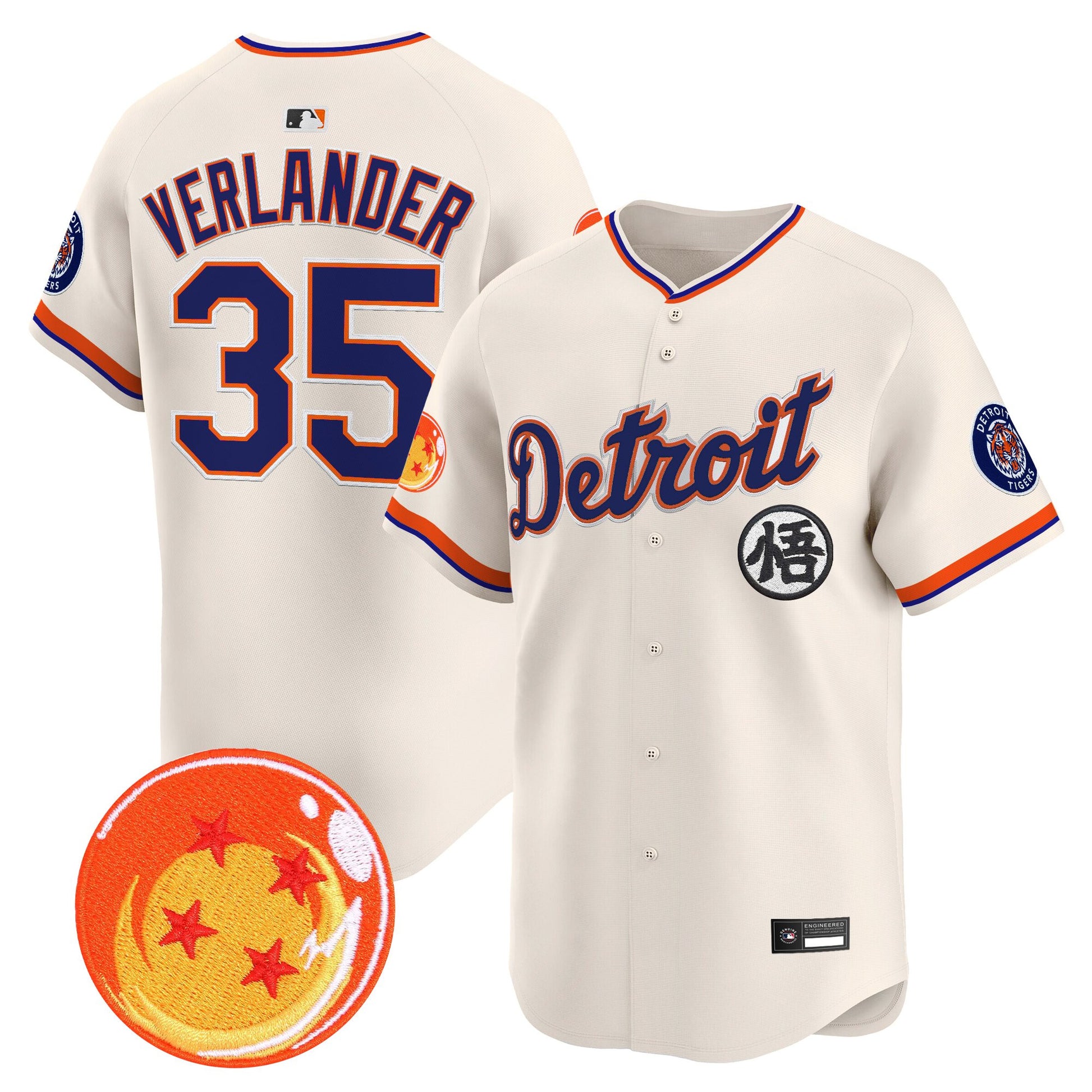 Detroit Tigers x Dragon Ball Vapor Premier Limited Jersey - All Stitched