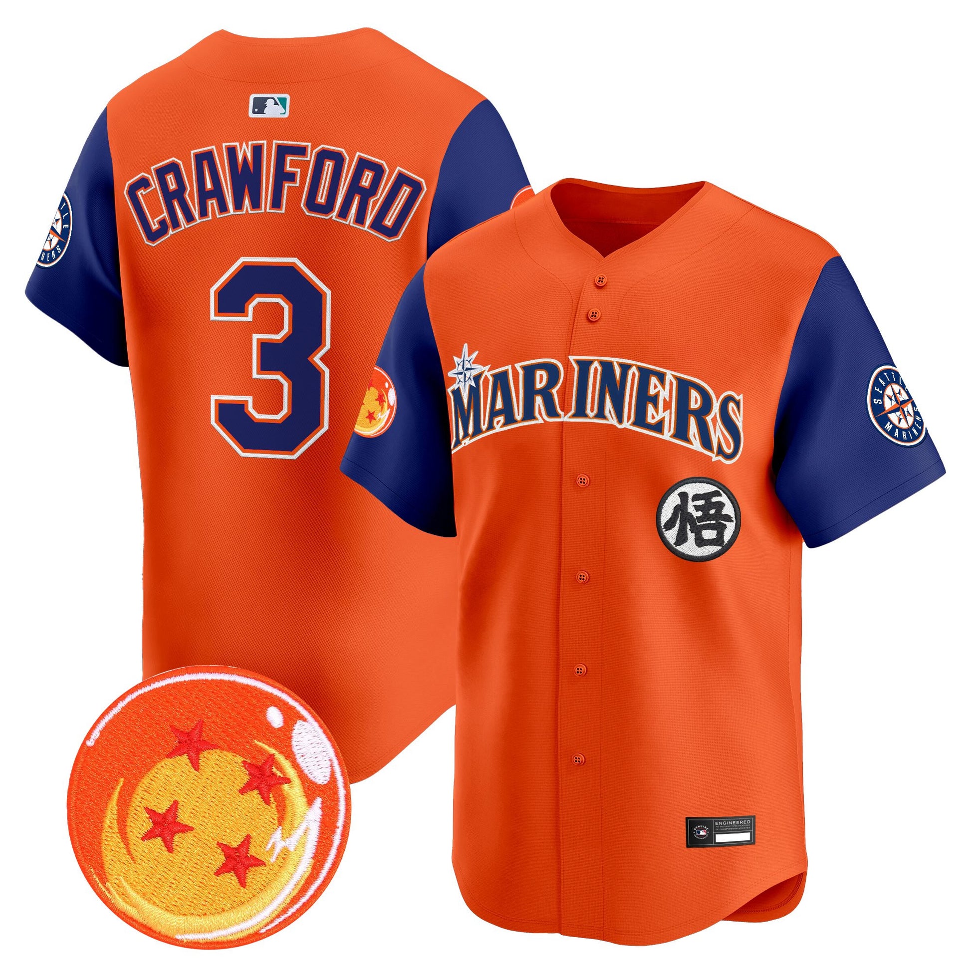 Seattle Mariners x Dragon Ball Vapor Premier Limited Jersey - All Stitched
