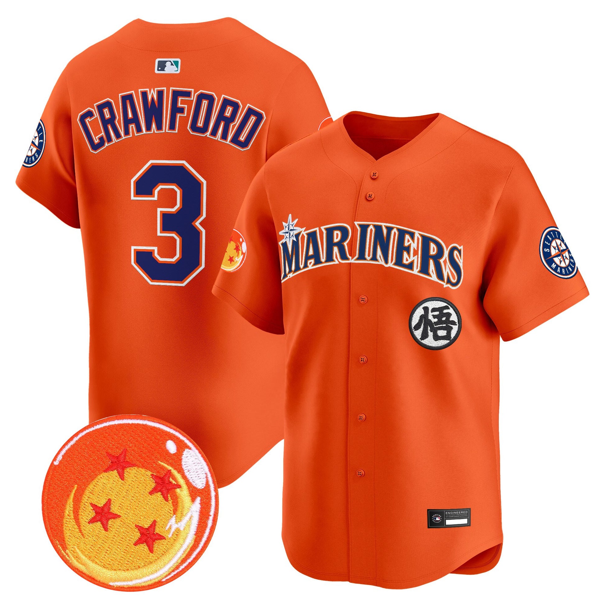 Seattle Mariners x Dragon Ball Vapor Premier Limited Jersey - All Stitched