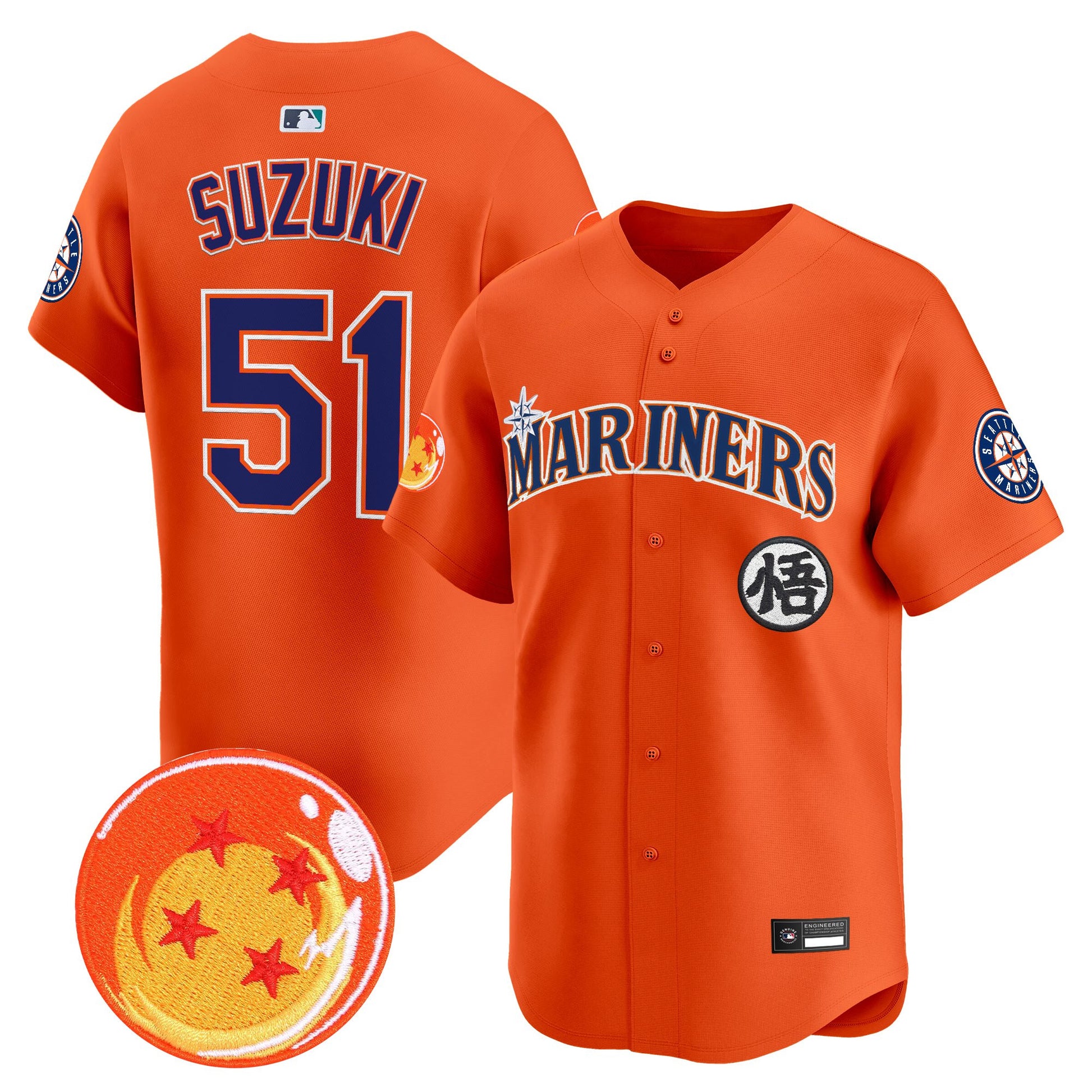 Seattle Mariners x Dragon Ball Vapor Premier Limited Jersey - All Stitched
