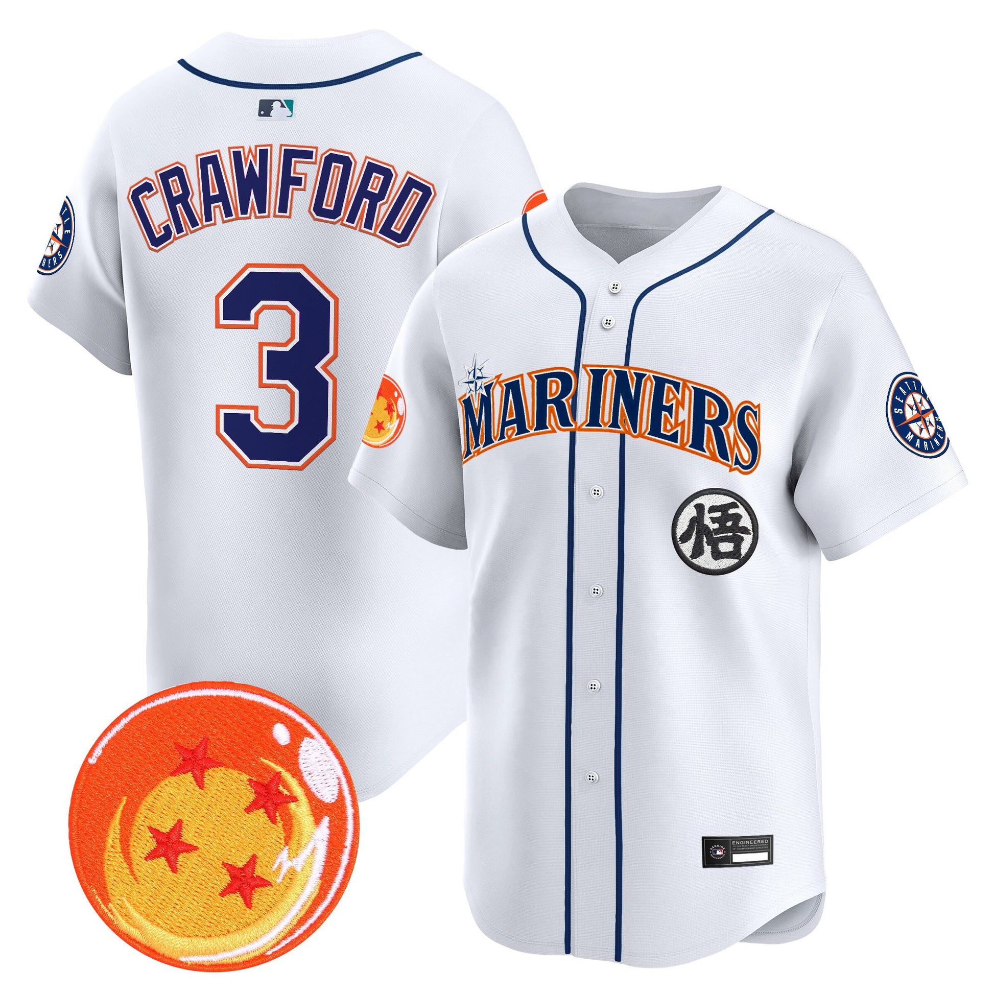 Seattle Mariners x Dragon Ball Vapor Premier Limited Jersey - All Stitched