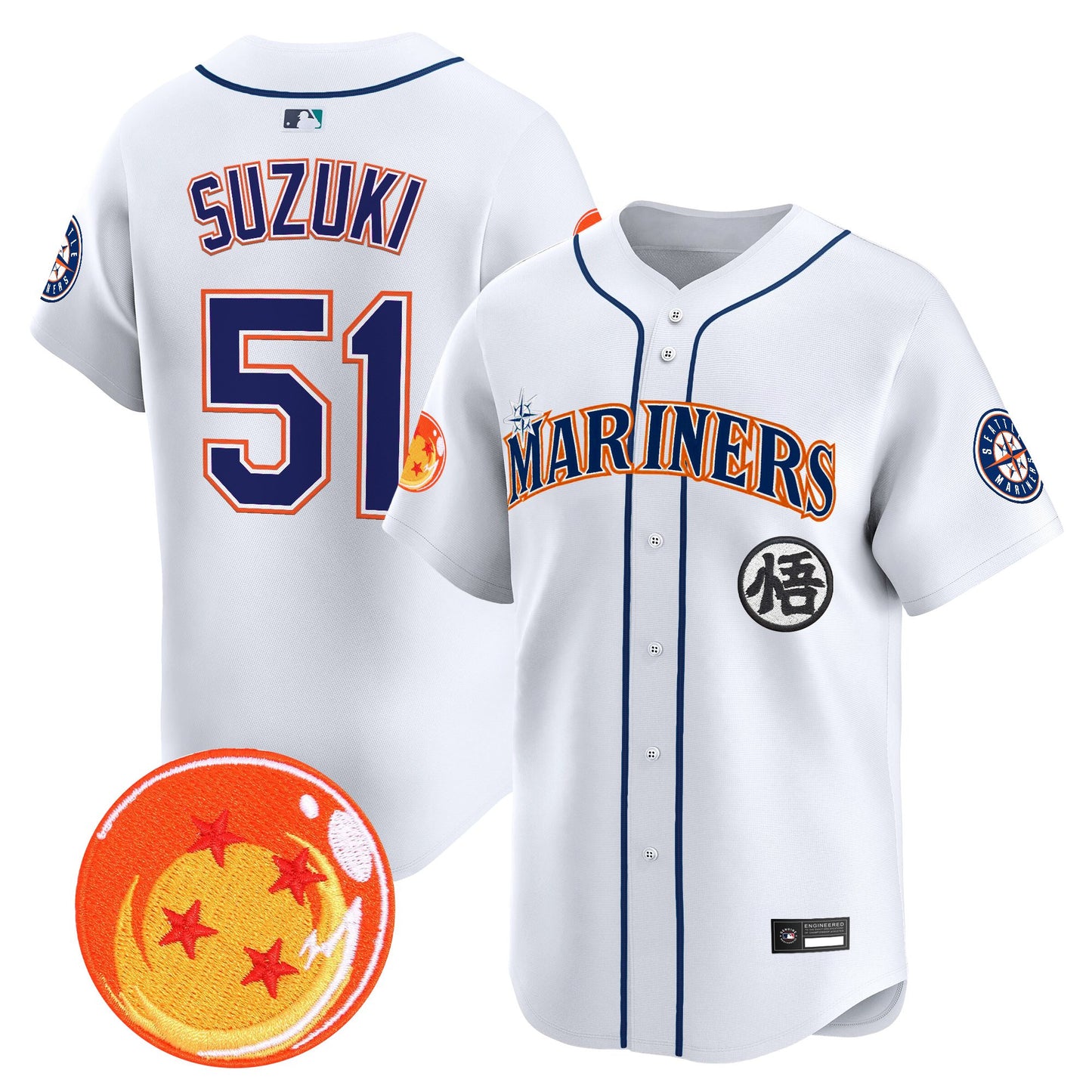 Seattle Mariners x Dragon Ball Vapor Premier Limited Jersey - All Stitched