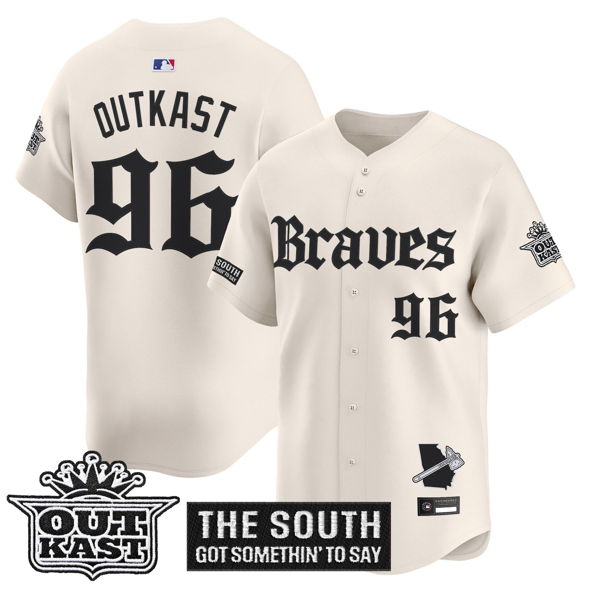 Men's Atlanta Braves 'Gothic South x Outkast Edition' Vapor Premier Limited Jersey V2- All Stitched