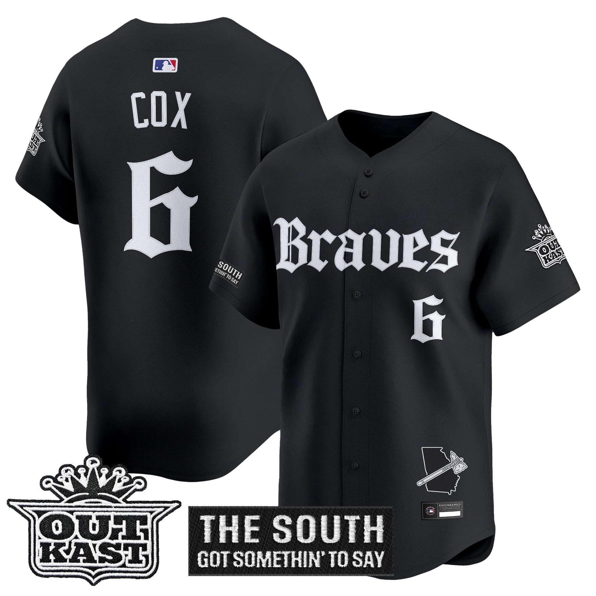 Men's Atlanta Braves 'Gothic South x Outkast Edition' Vapor Premier Limited Jersey V2- All Stitched