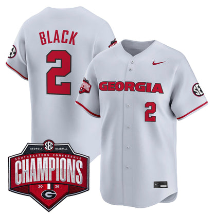 Georgia Bulldogs Baseball Southeastern Confernce Champions 2026 Vapor Premier Limited Jersey - All Stitched