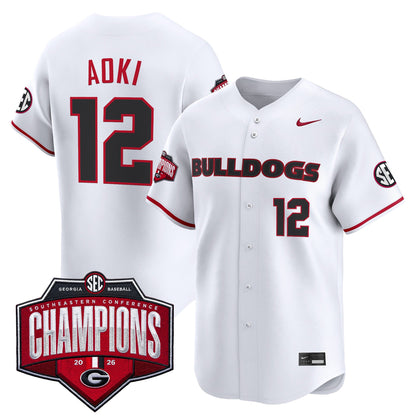 Georgia Bulldogs Baseball Southeastern Confernce Champions 2026 Vapor Premier Limited Jersey - All Stitched