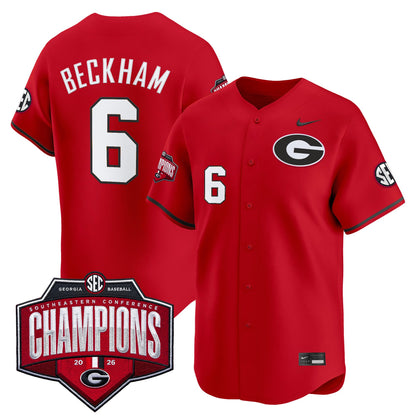 Georgia Bulldogs Baseball Southeastern Confernce Champions 2026 Vapor Premier Limited Jersey - All Stitched