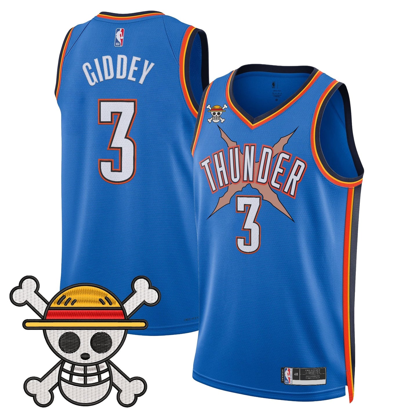 Oklahoma City Thunder x One Piece Swingman Jersey- Stitched