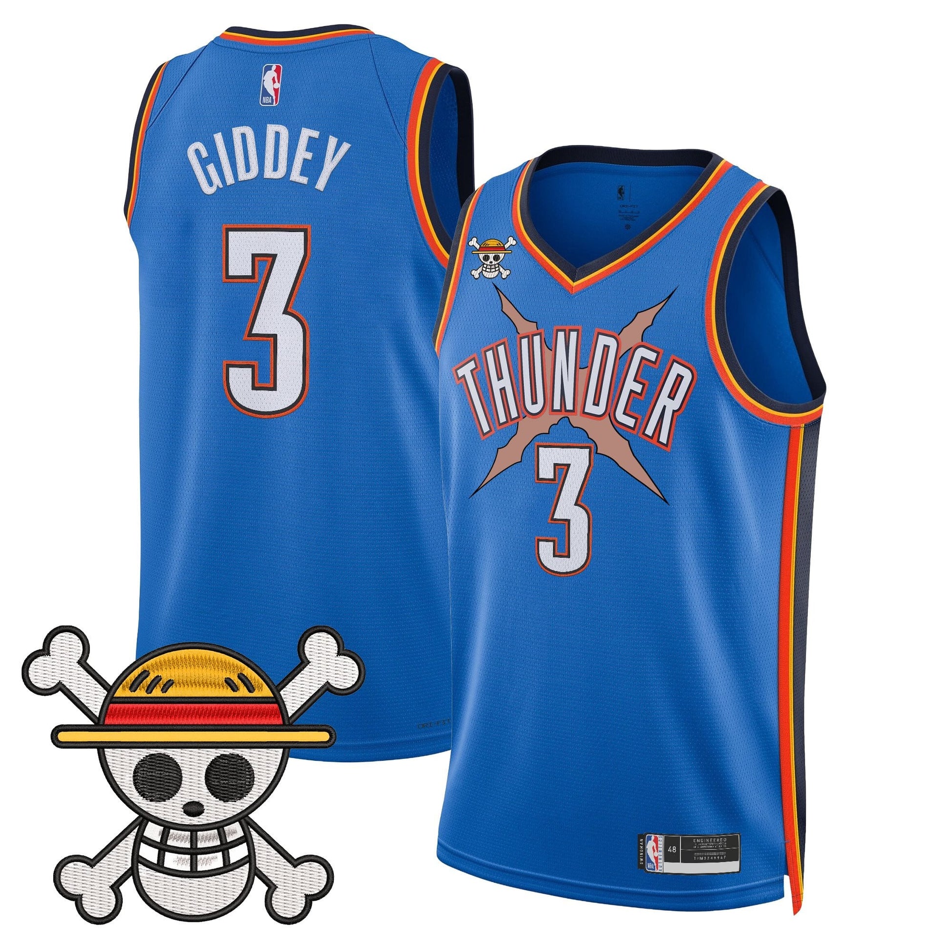 Oklahoma City Thunder x One Piece Swingman Jersey- Stitched
