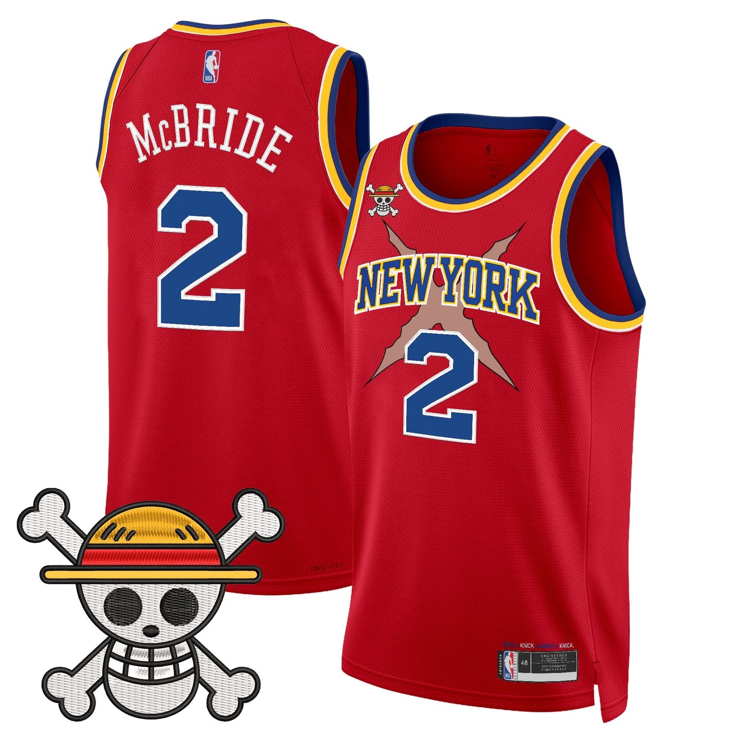 New York Knicks x One Piece Swingman Jersey- Stitched