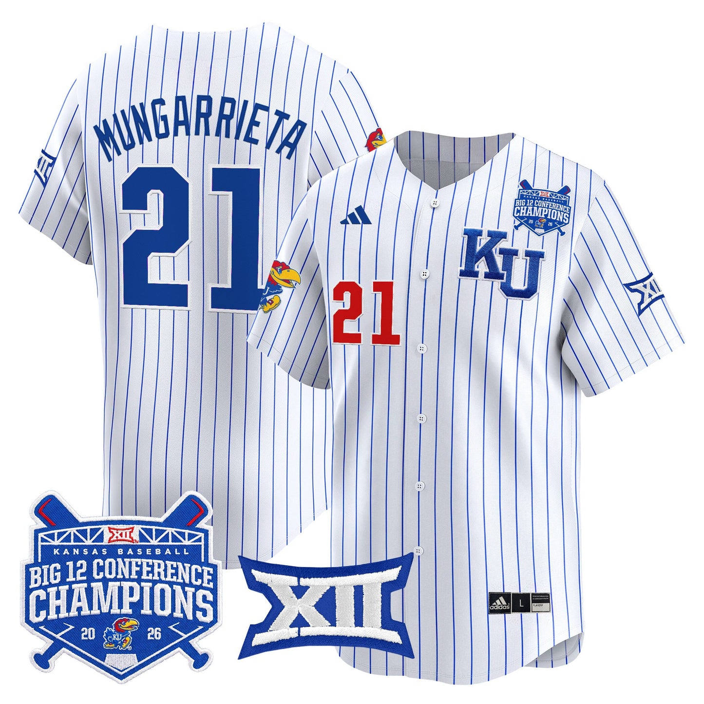 Men's Kansas Jayhawks Baseball Big 12 Conference Champions 2026 Vapor Premier Limited Jersey - All Stitched