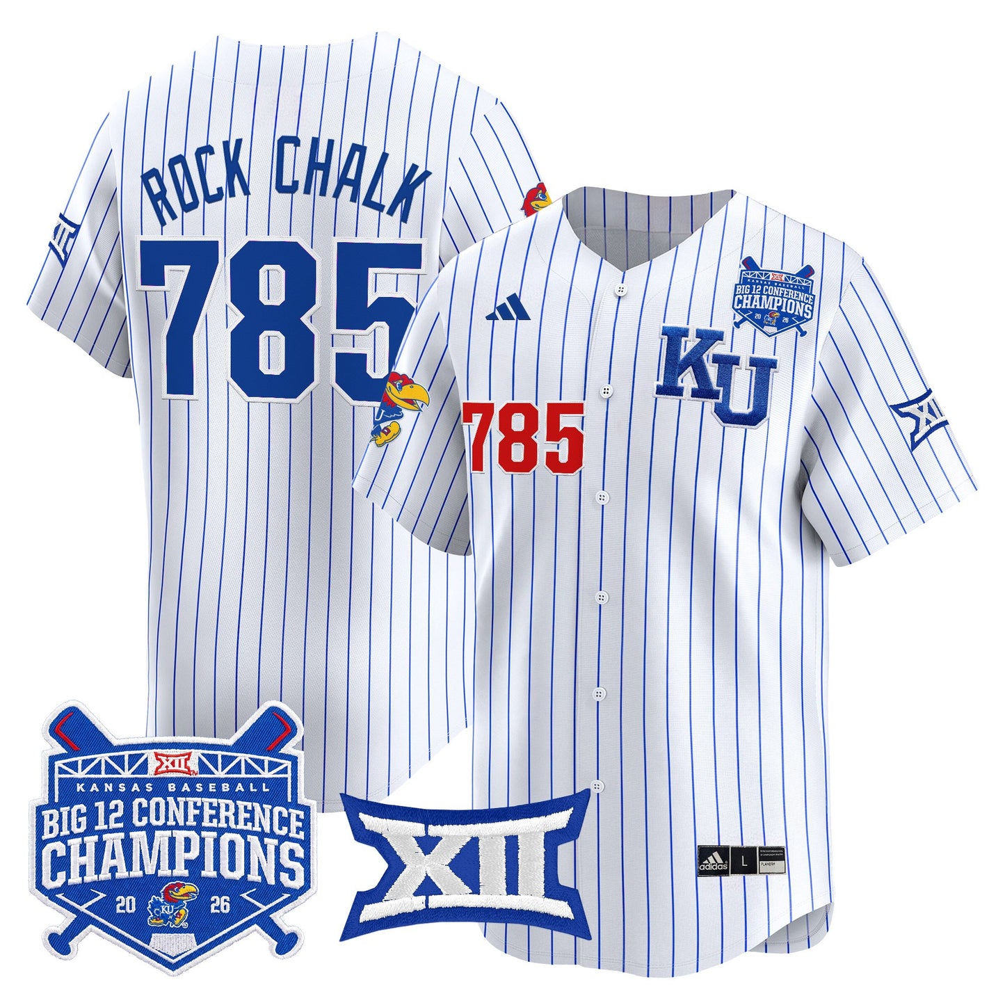 Men's Kansas Jayhawks Baseball Big 12 Conference Champions 2026 Vapor Premier Limited Jersey - All Stitched
