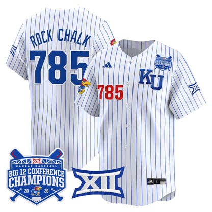 Men's Kansas Jayhawks Baseball Big 12 Conference Champions 2026 Vapor Premier Limited Jersey - All Stitched