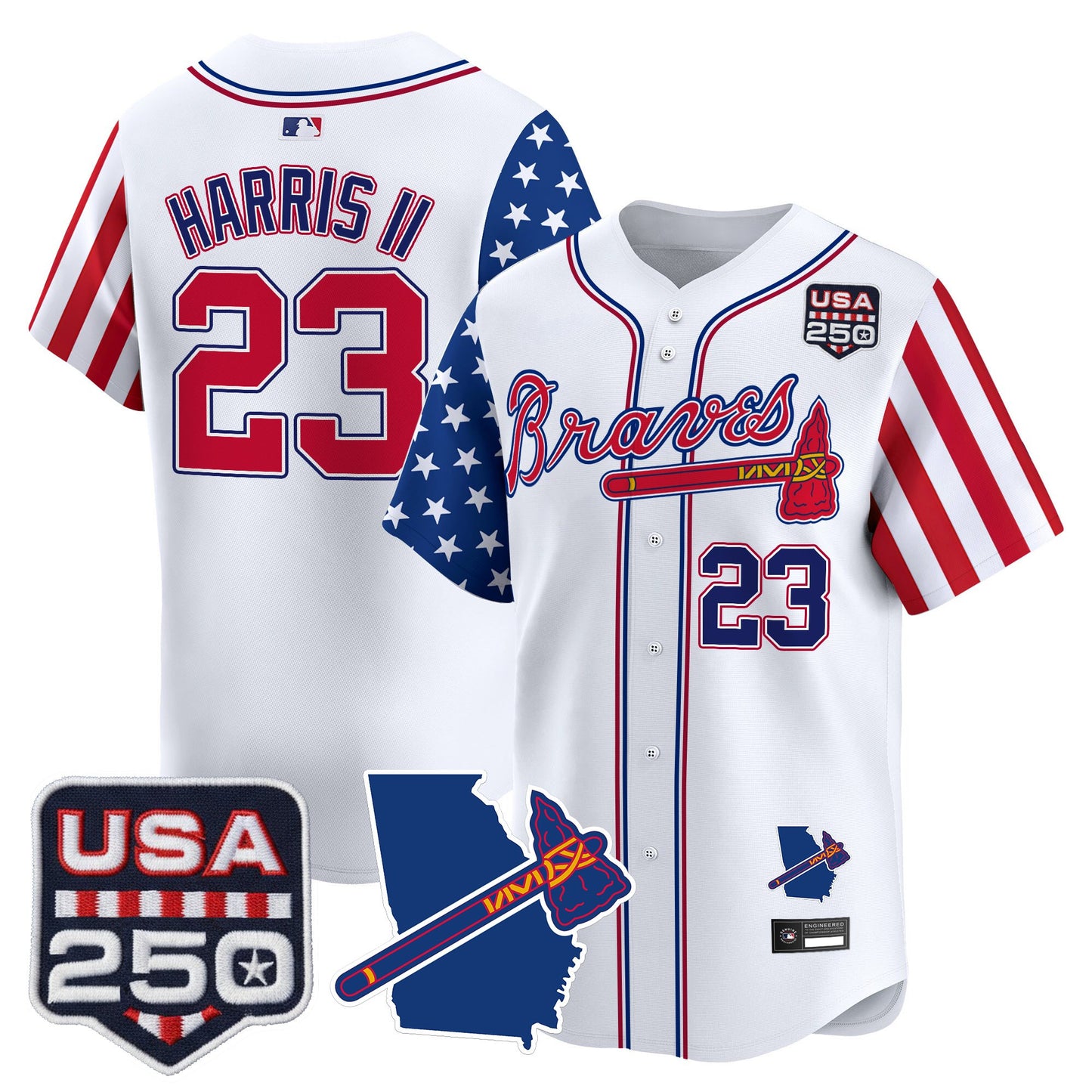 Atlanta Braves "America 250 Edition" Vapor Premier Limited Jersey - All Stitched