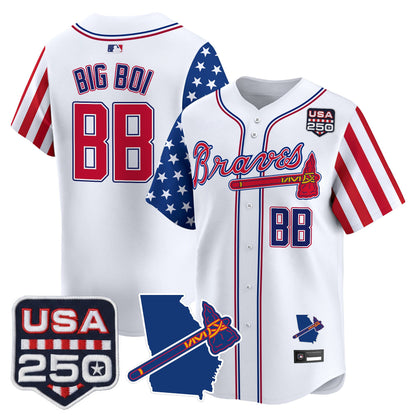Atlanta Braves "America 250 Edition" Vapor Premier Limited Jersey - All Stitched