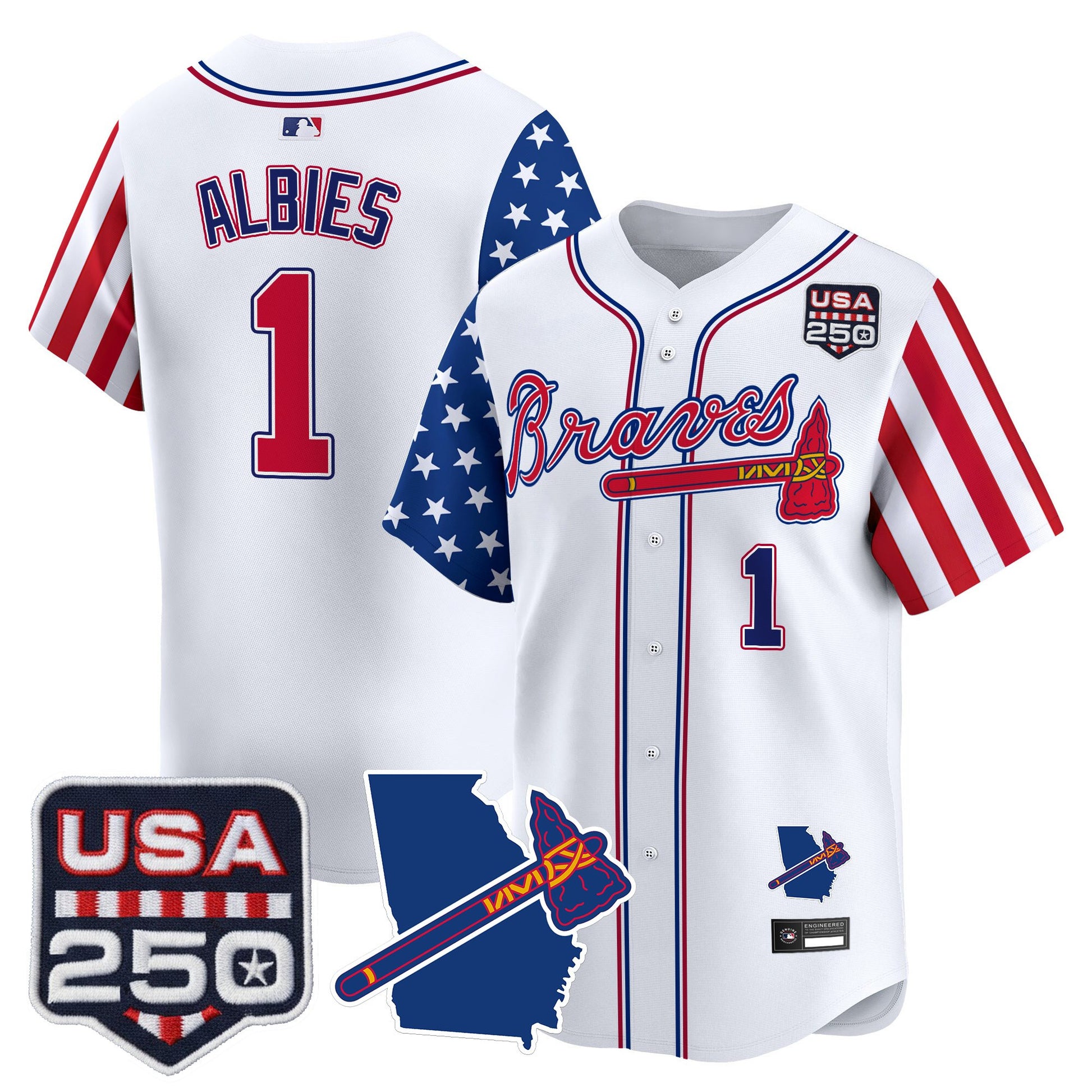 Atlanta Braves "America 250 Edition" Vapor Premier Limited Jersey - All Stitched