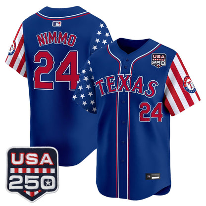 Texas Rangers "America 250 Edition" Vapor Premier Limited Jersey - All Stitched