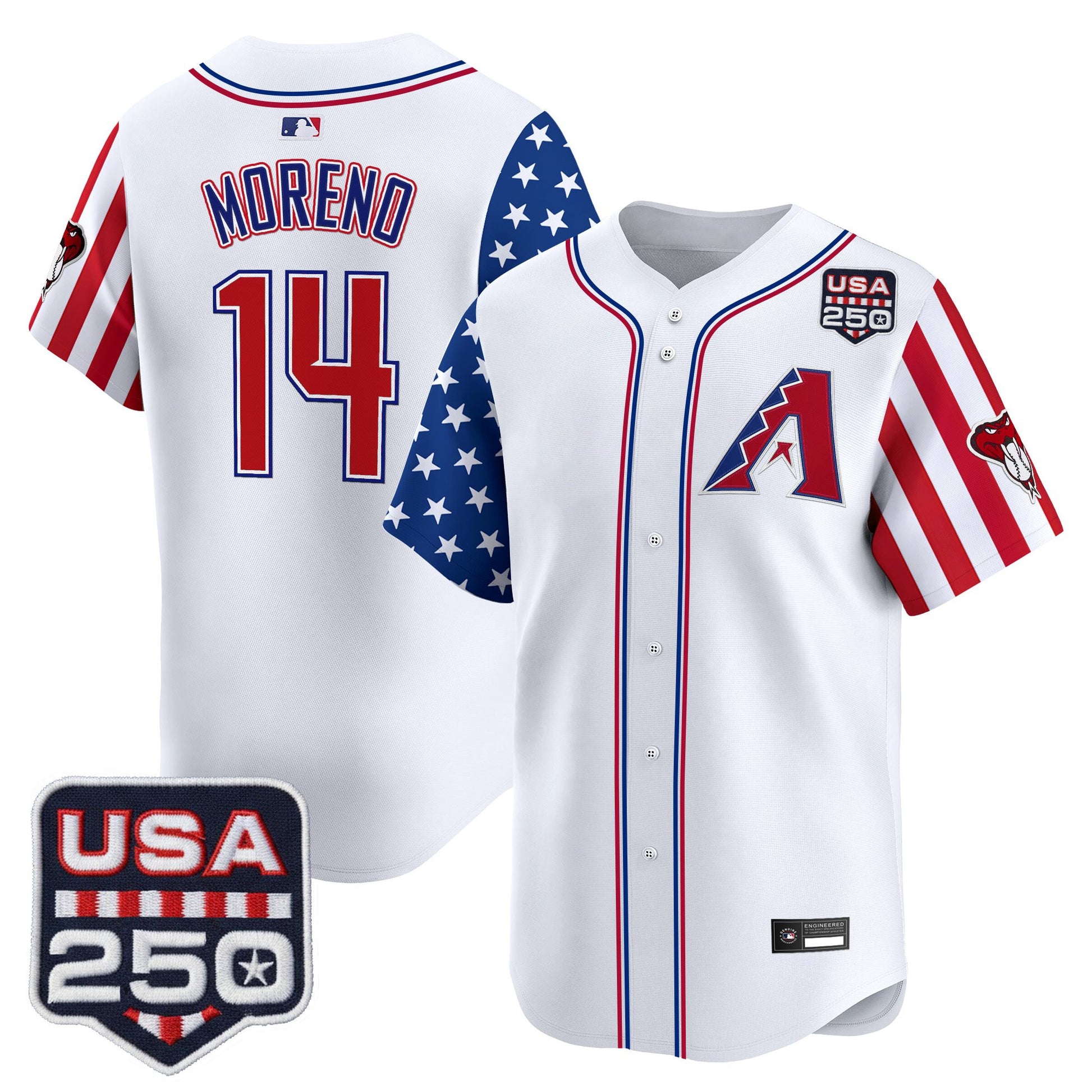 Arizona Diamondbacks "America 250 Edition" Vapor Premier Limited Jersey - All Stitched