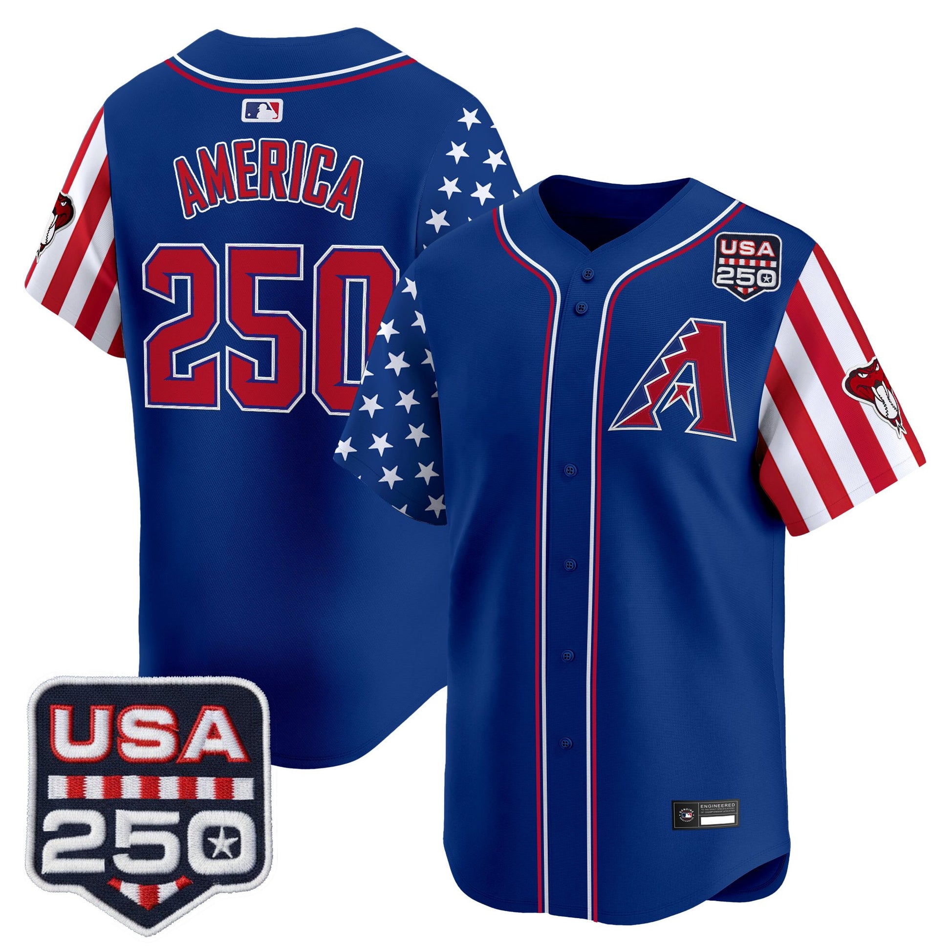 Arizona Diamondbacks "America 250 Edition" Vapor Premier Limited Jersey - All Stitched