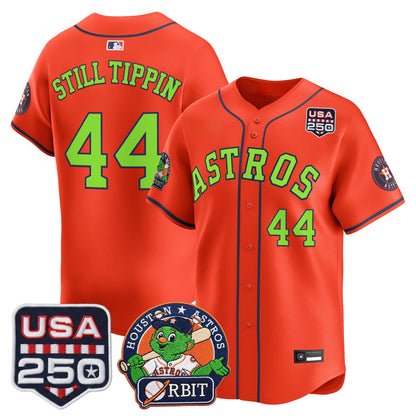 Men's Astros Orbit & 250 America Patch Vapor Premier Limited Jersey - All Stitched