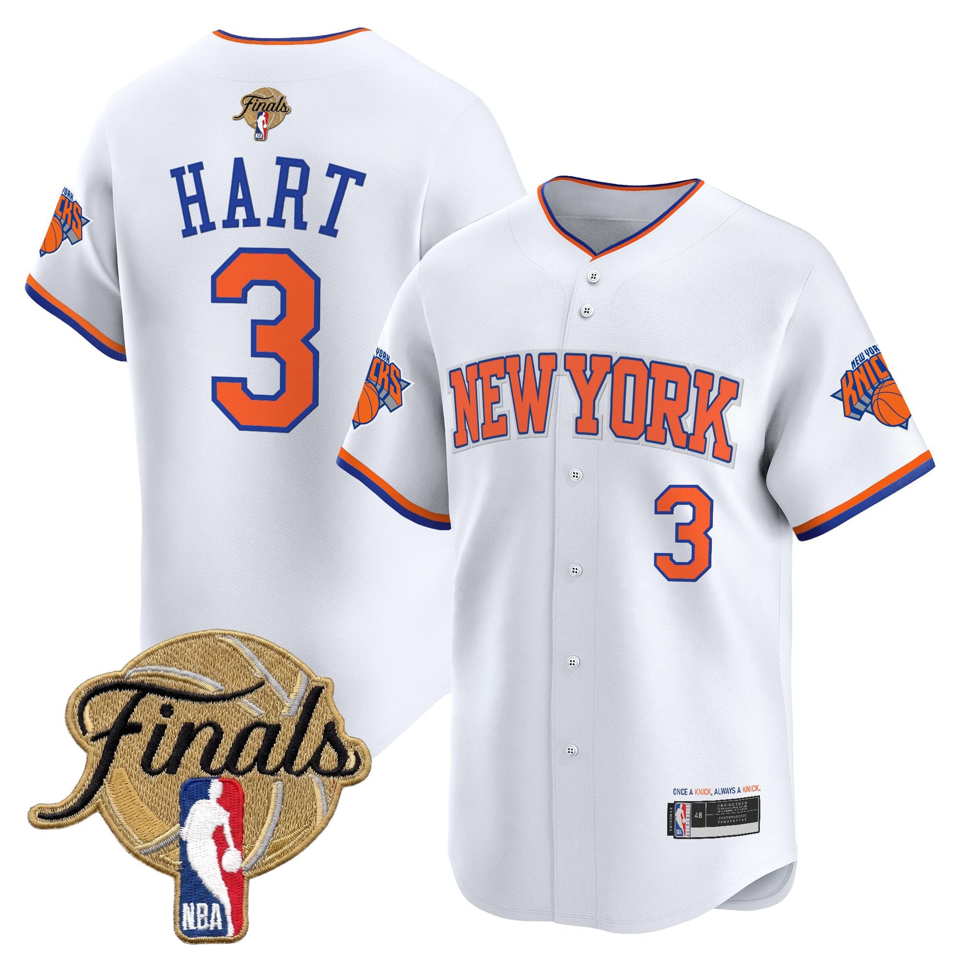 New York Knicks 2026 Finals Vapor Baseball Jersey - All Stitched