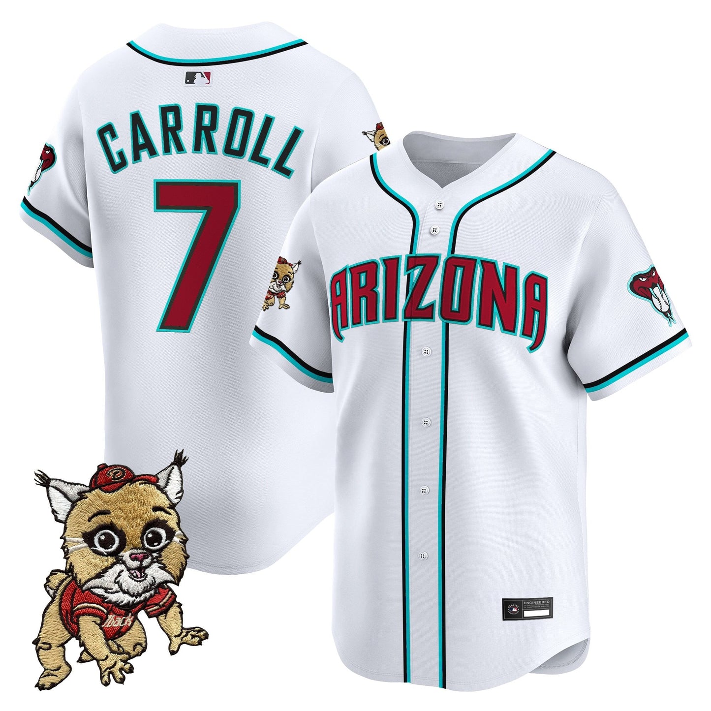 Diamondbacks Baxter The Bobcat Patch Vapor Premier Limited Jersey - All Stitched