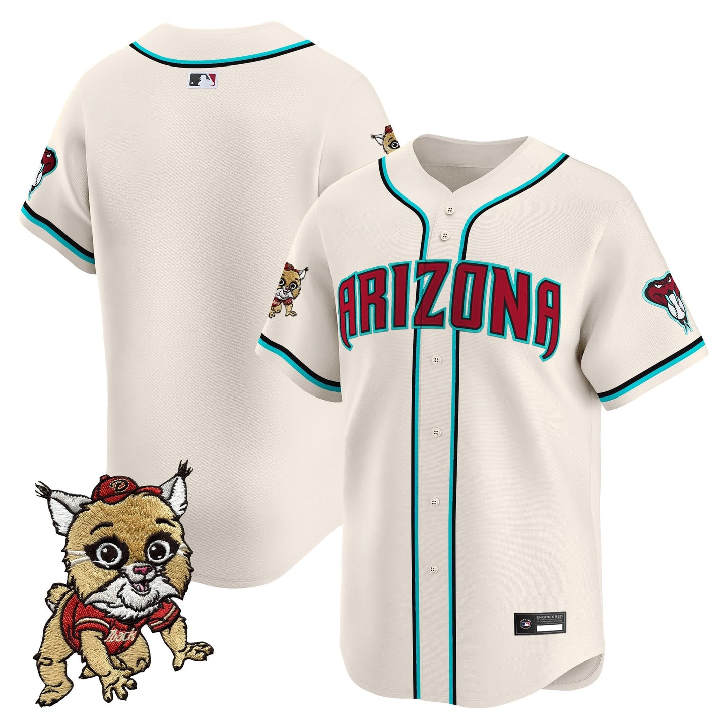 Diamondbacks Baxter The Bobcat Patch Vapor Premier Limited Jersey - All Stitched