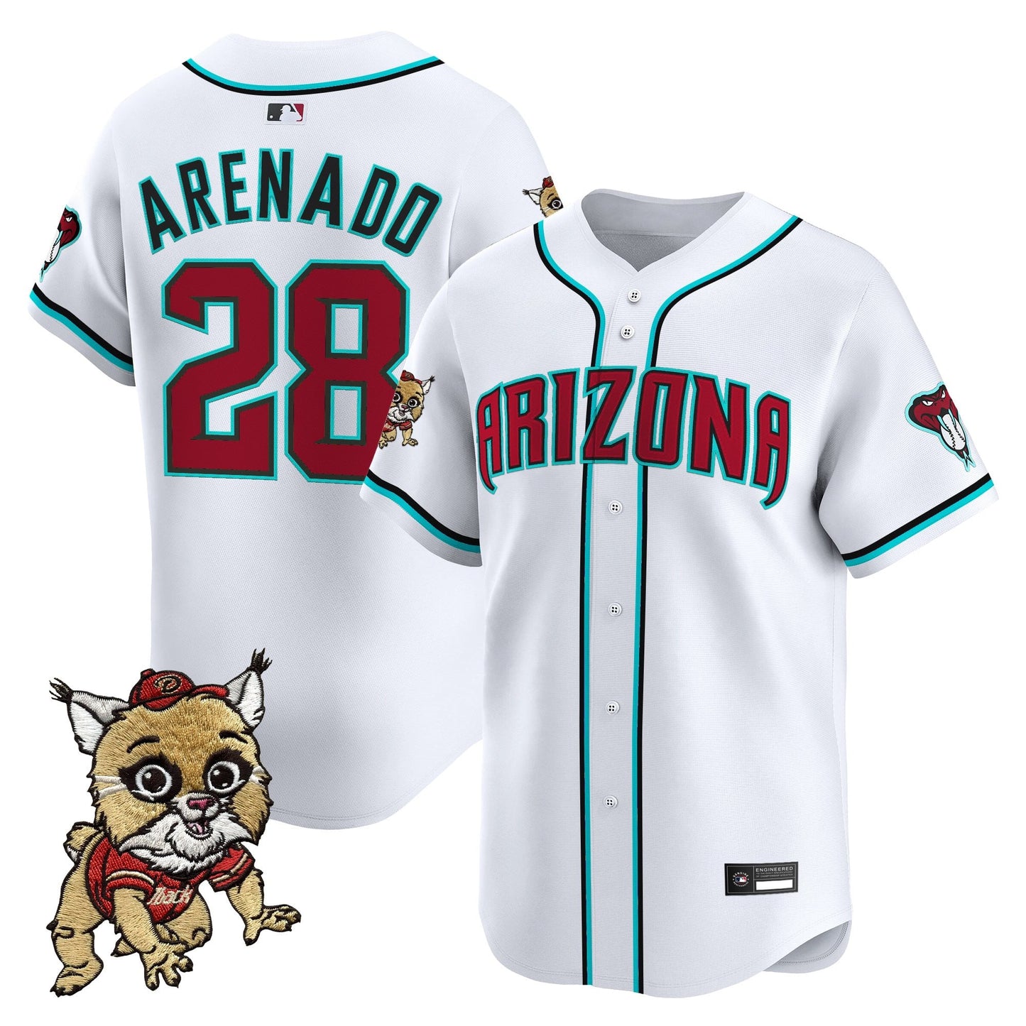 Diamondbacks Baxter The Bobcat Patch Vapor Premier Limited Jersey - All Stitched