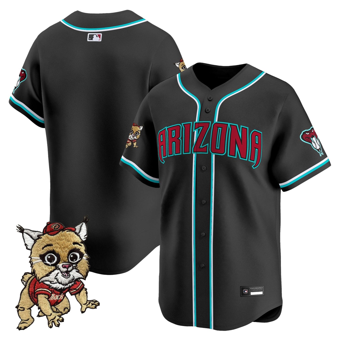 Diamondbacks Baxter The Bobcat Patch Vapor Premier Limited Jersey - All Stitched