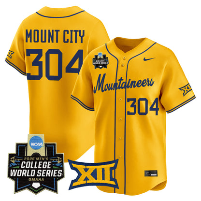 Men's West Virginia Mountaineers 2026 World Series Patch Vapor Premier Limited Jersey - All Stitched