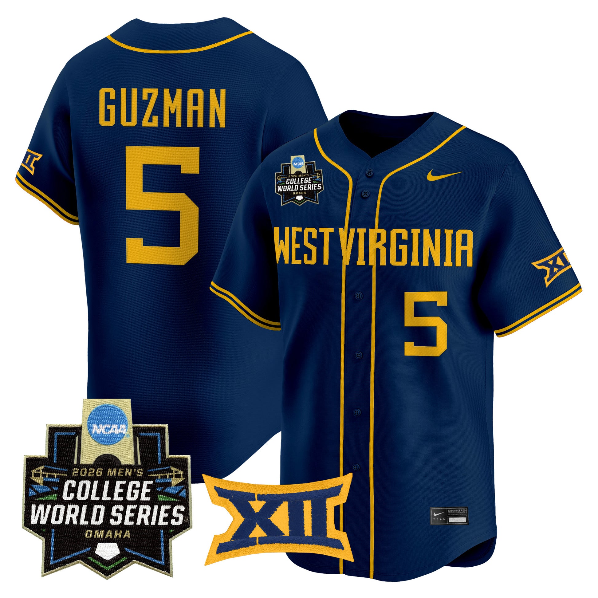 Men's West Virginia Mountaineers 2026 World Series Patch Vapor Premier Limited Jersey - All Stitched